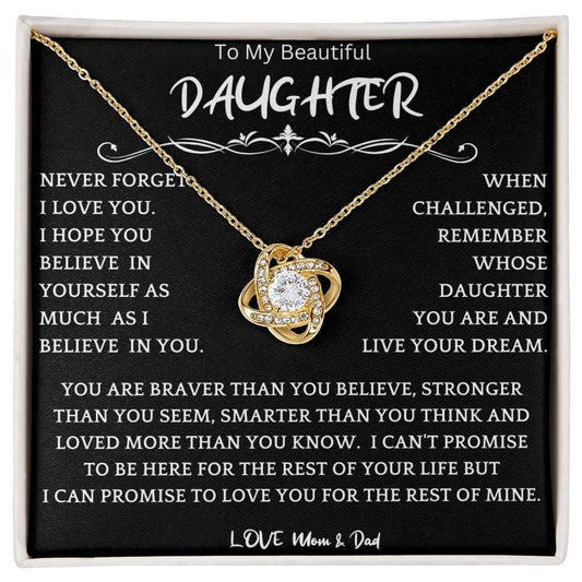 Live Your Dreams Necklace Gift From Mom & Dad