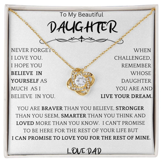 Live Your Dreams Necklace Gift From Dad