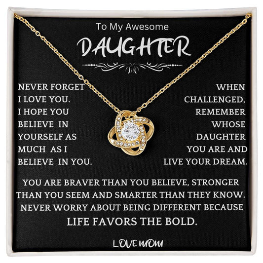 Live Your Dreams Boldly Gift Necklace Daughter