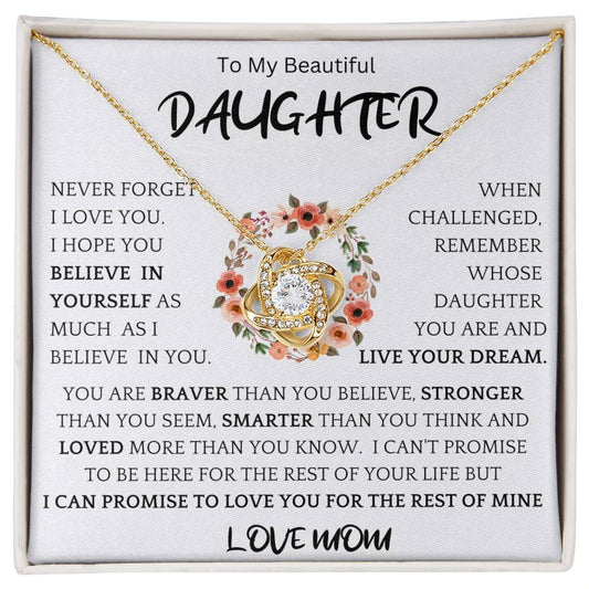 Live Your Dreams Necklace Gift For Daughter bww