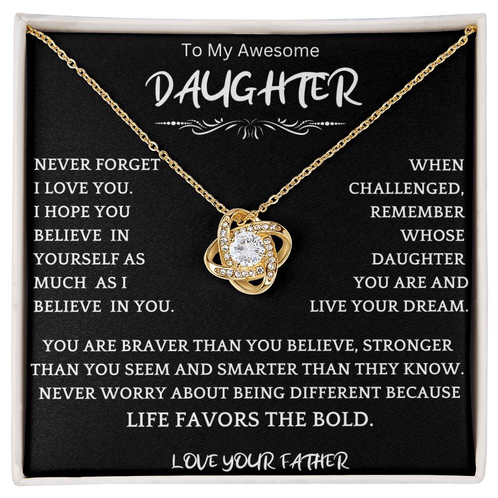 Live Your Dreams Boldly Necklace Gift From Dad