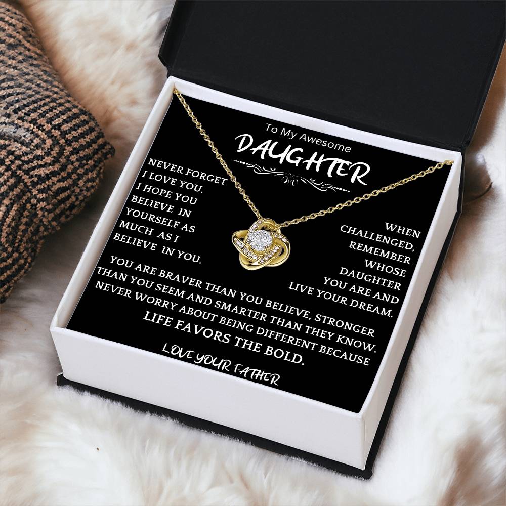 Live Your Dreams Boldly Necklace Gift From Dad