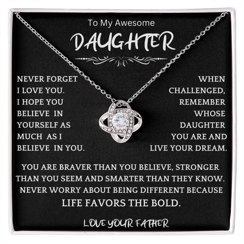 Live Your Dreams Boldly Necklace Gift From Dad