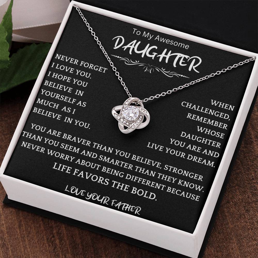 Live Your Dreams Boldly Necklace Gift From Dad