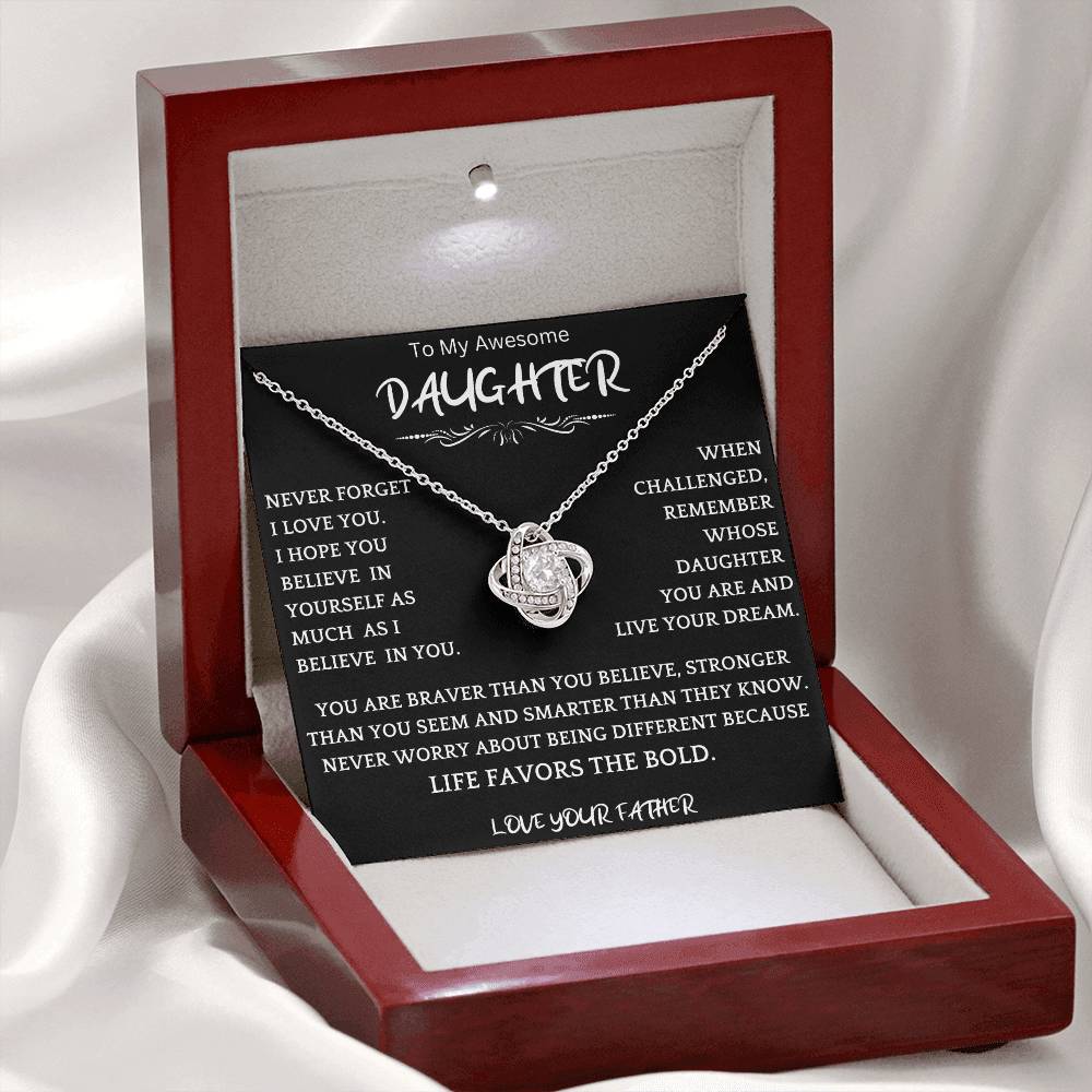 Live Your Dreams Boldly Necklace Gift From Dad