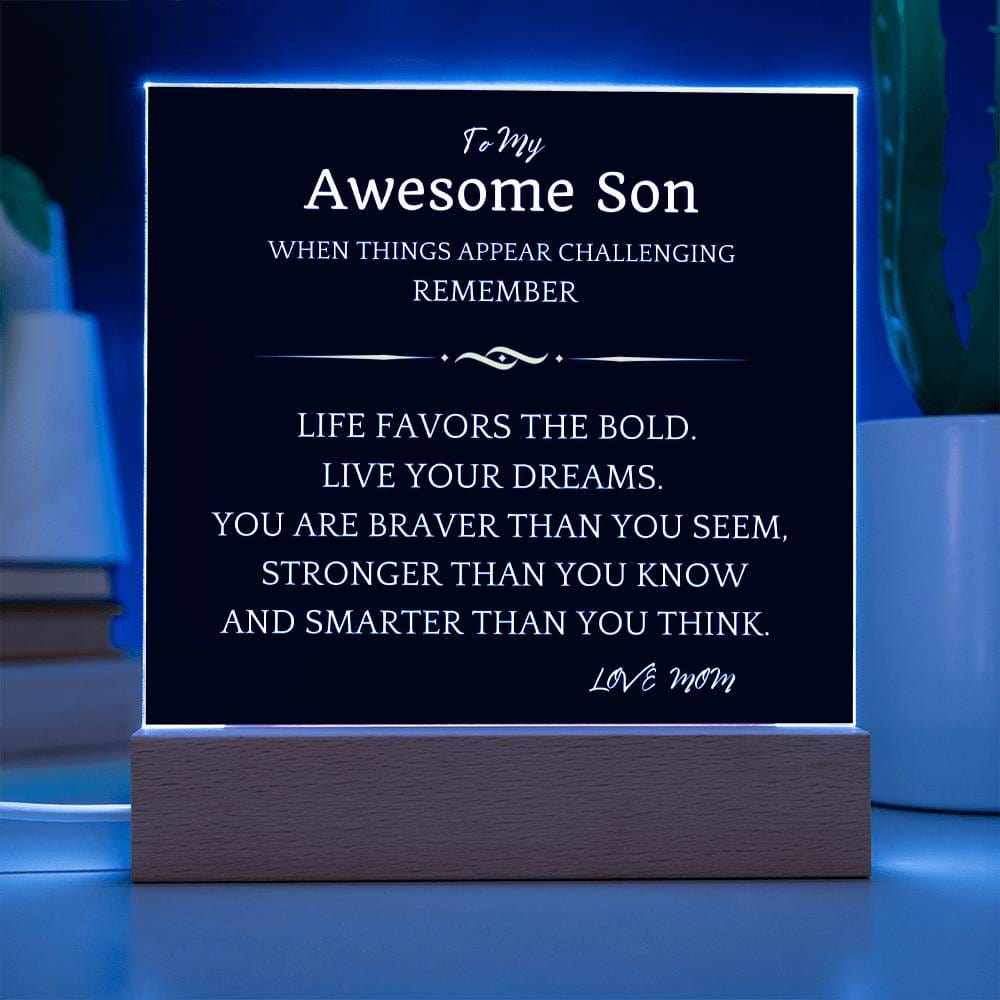 Live Your Dreams Gift For Son Acrylic Plaque