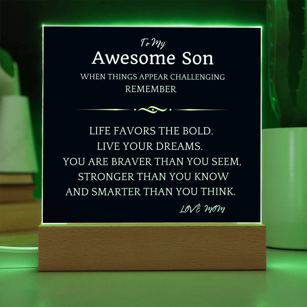 Live Your Dreams Gift For Son Acrylic Plaque