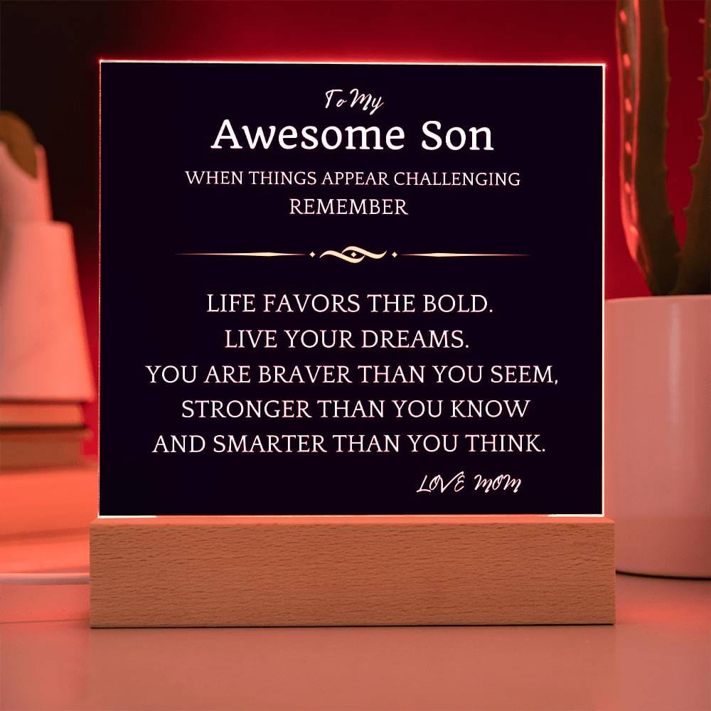 Live Your Dreams Gift For Son Acrylic Plaque