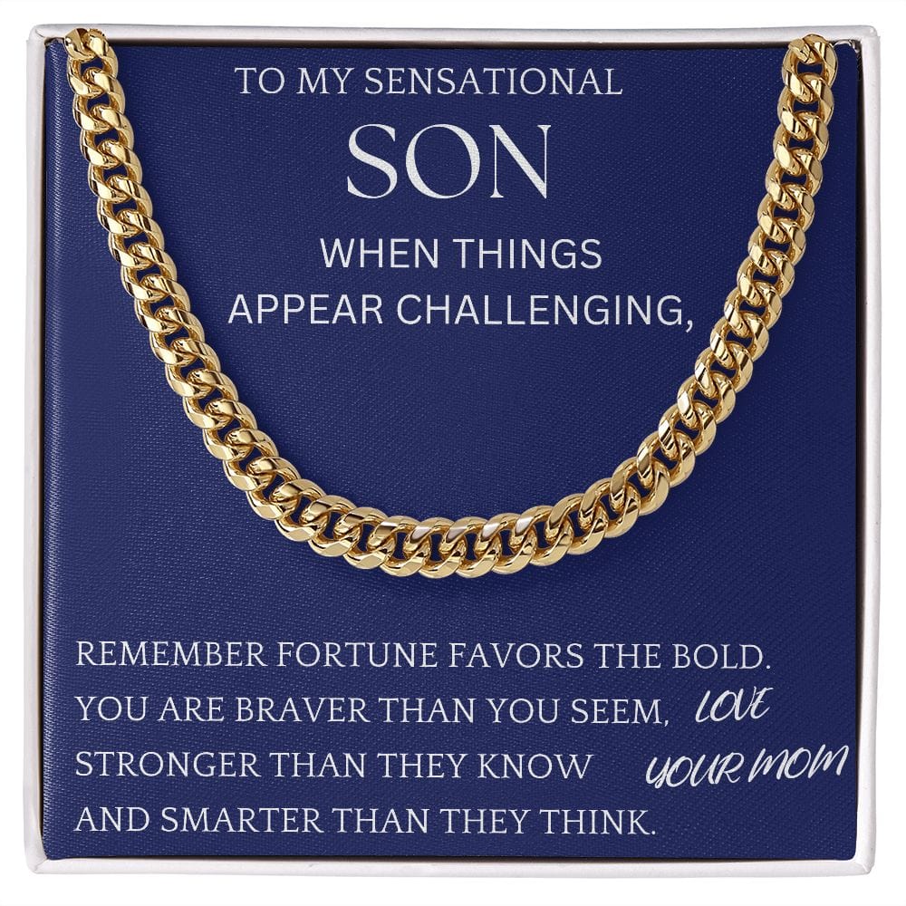 Fortune Favors The Bold Chain Jewelry For Son Christmas Present For Men