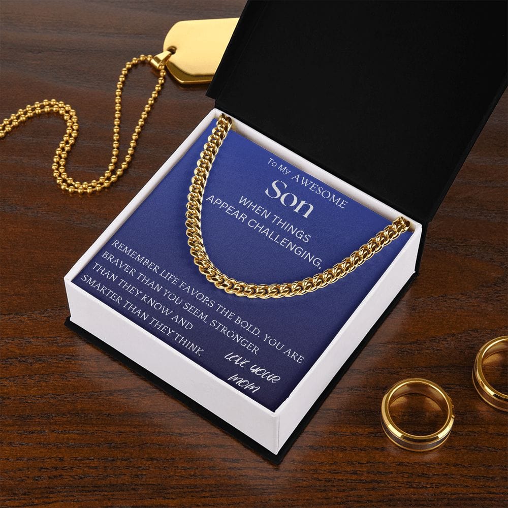 Life Favors The Bold Chain Jewelry Gift For Son
