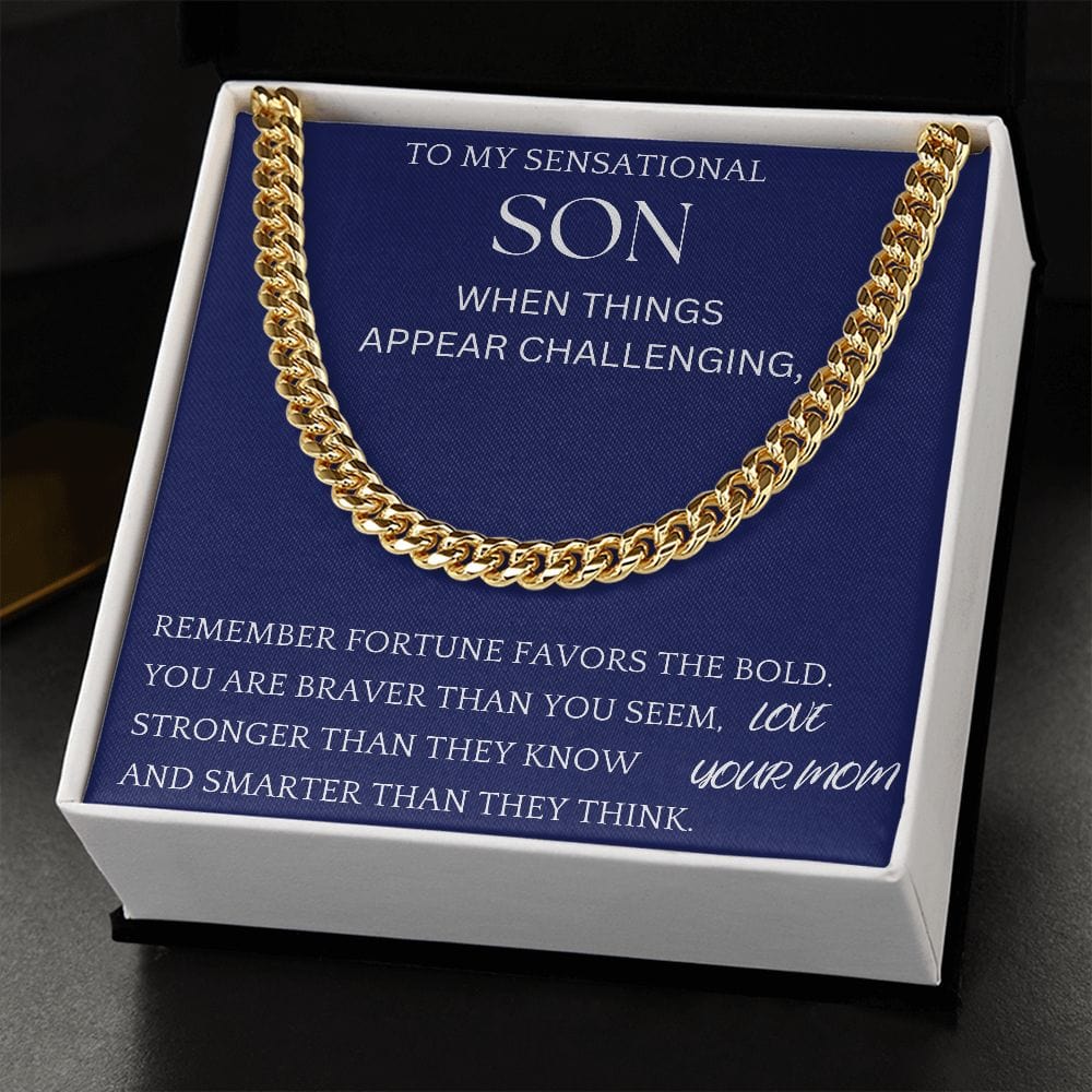 Fortune Favors The Bold Chain Jewelry For Son Christmas Present For Men