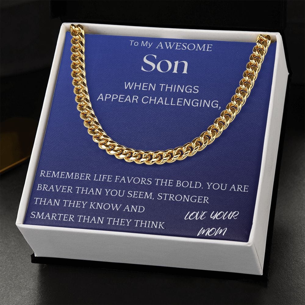 Life Favors The Bold Chain Jewelry Gift For Son