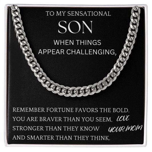 Fortune Favors The Bold Chain Jewelry Gift For Son