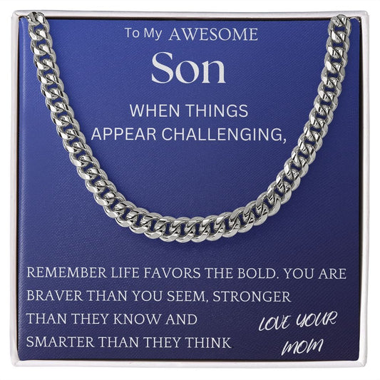 Life Favors The Bold Chain Jewelry Gift For Son