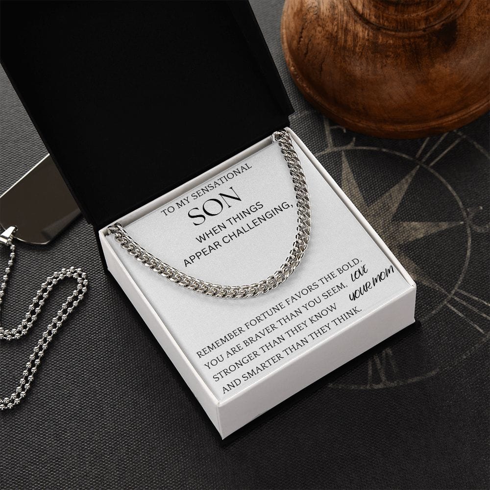 Fortune Favors The Bold Chain Jewelry Gift For Son