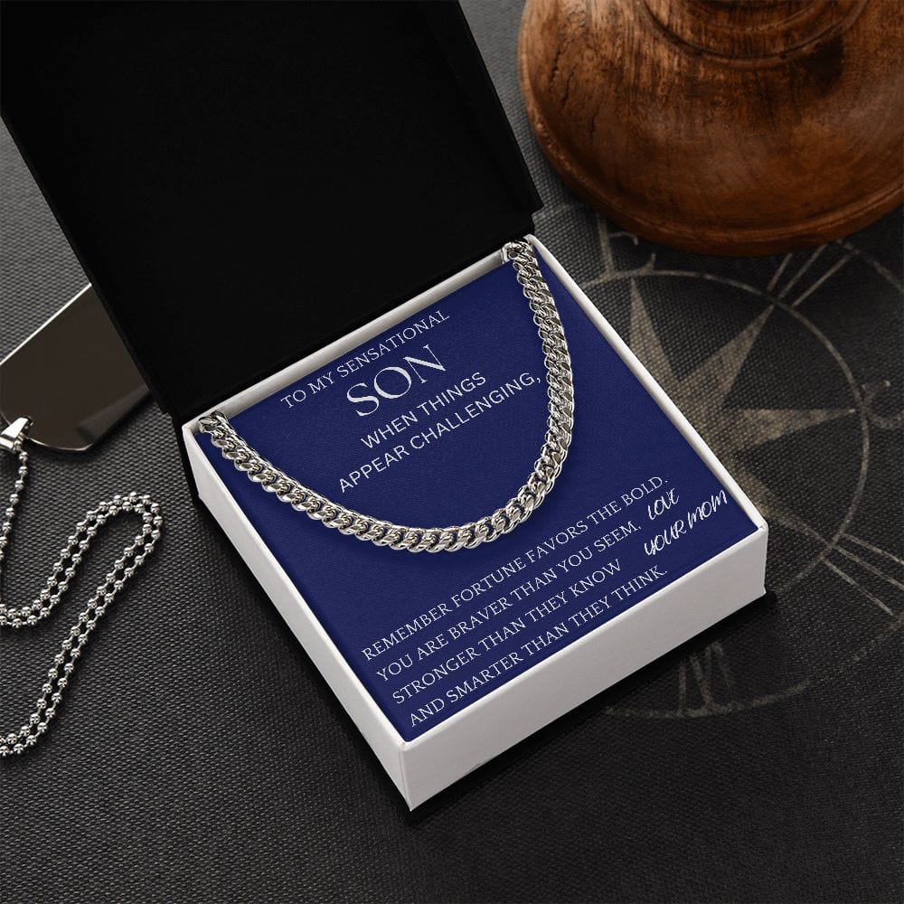 Fortune Favors The Bold Chain Jewelry For Son Christmas Present For Men