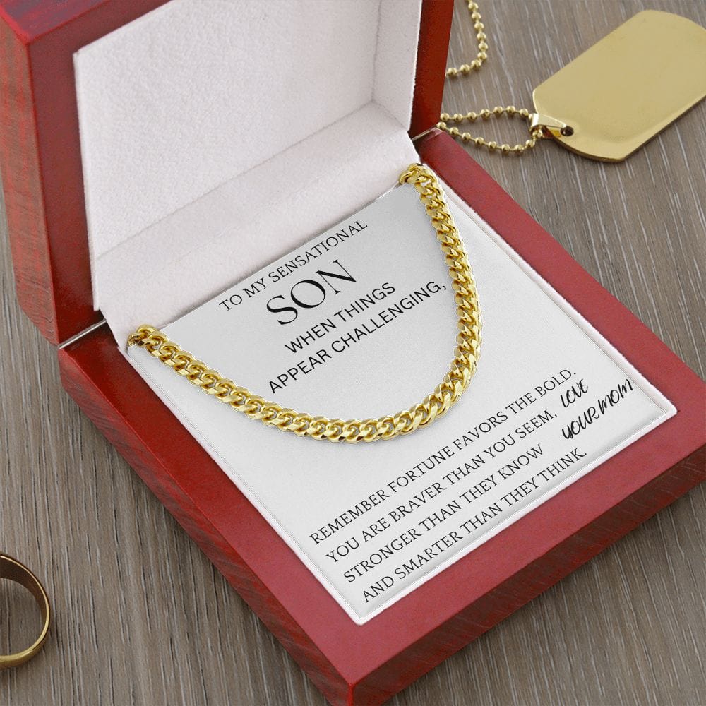 Fortune Favors The Bold Chain Jewelry Gift For Son