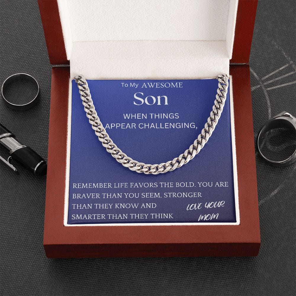 Life Favors The Bold Chain Jewelry Gift For Son