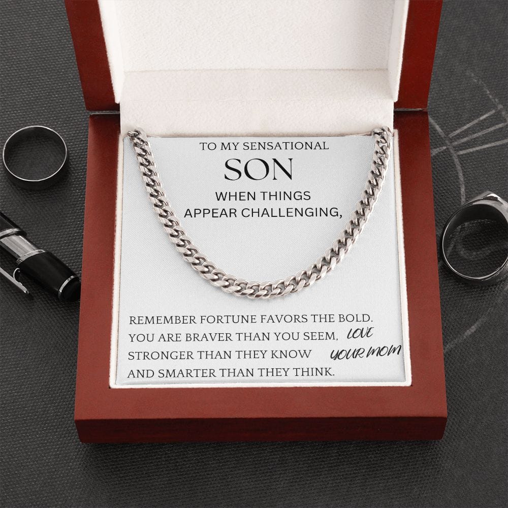 Fortune Favors The Bold Chain Jewelry Gift For Son