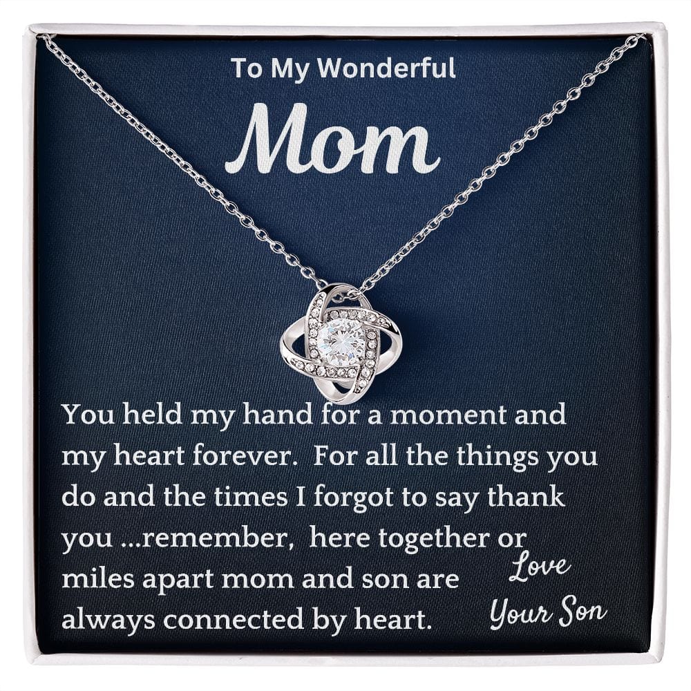 Connected By Heart Necklace Gift For Mom