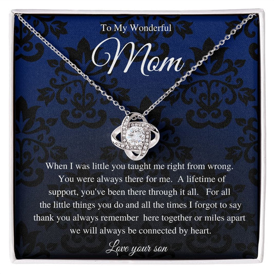 Connected By Heart Necklace Gift For Mom