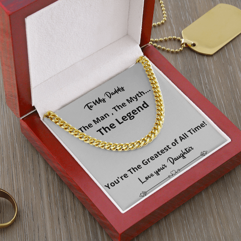 Jewelry - Greatest Of All Time Cuban Chain Fathers Day Birthday Gift For Men Christmas Valentines Present From Daughter