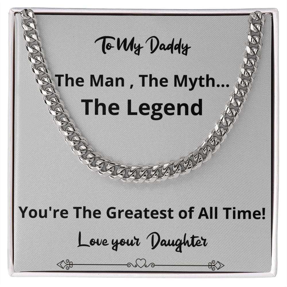 Jewelry - Greatest Of All Time Cuban Chain Fathers Day Birthday Gift For Men Christmas Valentines Present From Daughter