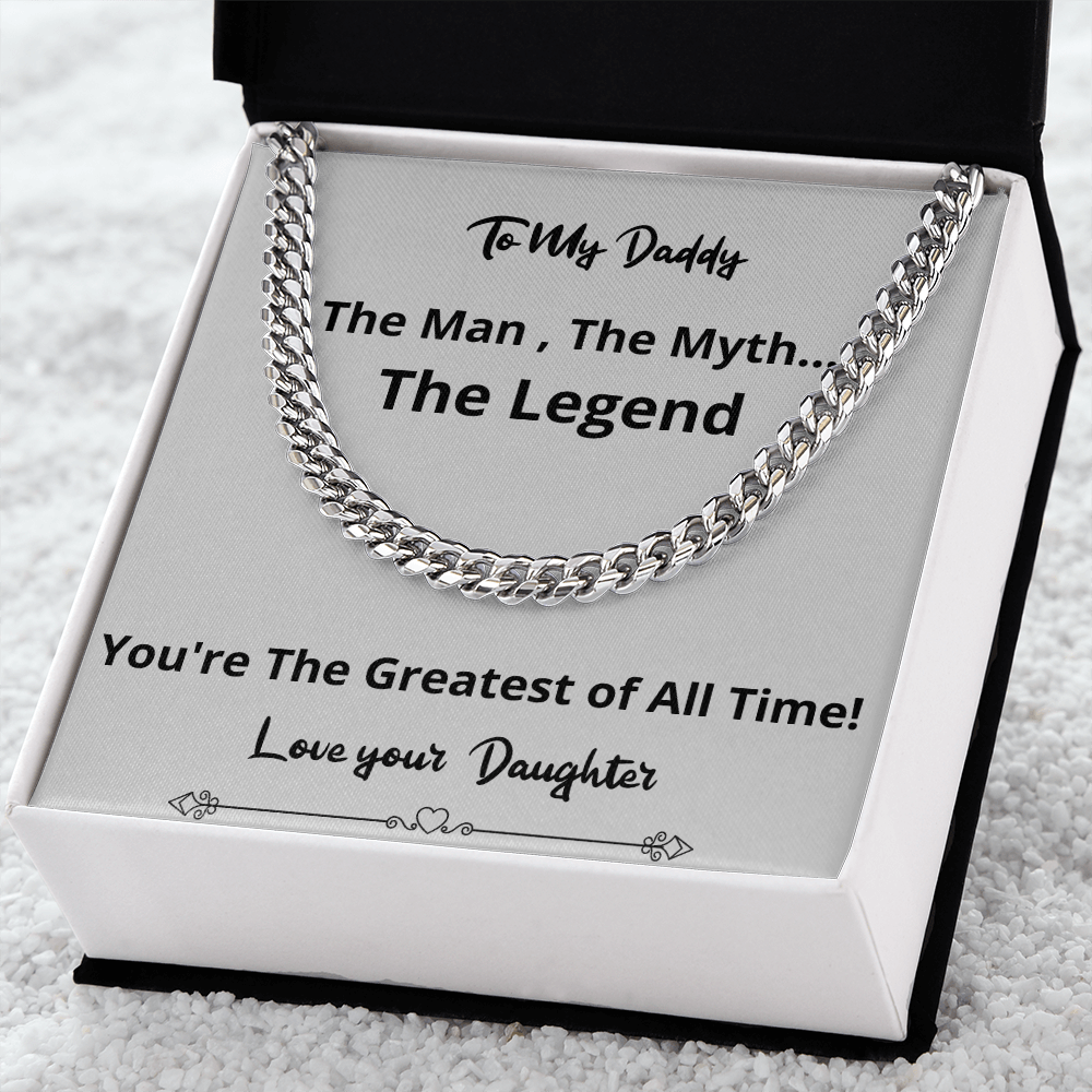 Jewelry - Greatest Of All Time Cuban Chain Fathers Day Birthday Gift For Men Christmas Valentines Present From Daughter