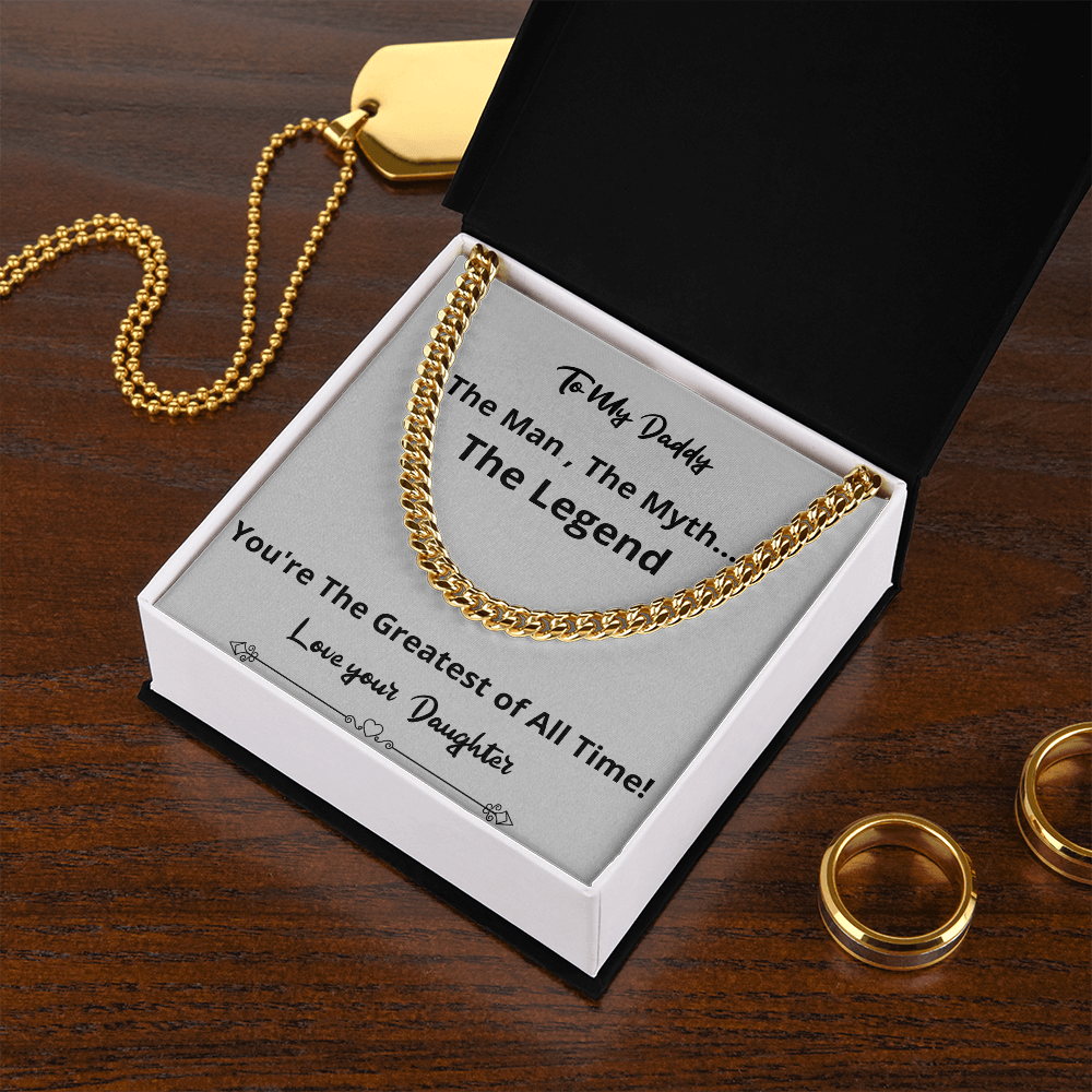 Jewelry - Greatest Of All Time Cuban Chain Fathers Day Birthday Gift For Men Christmas Valentines Present From Daughter