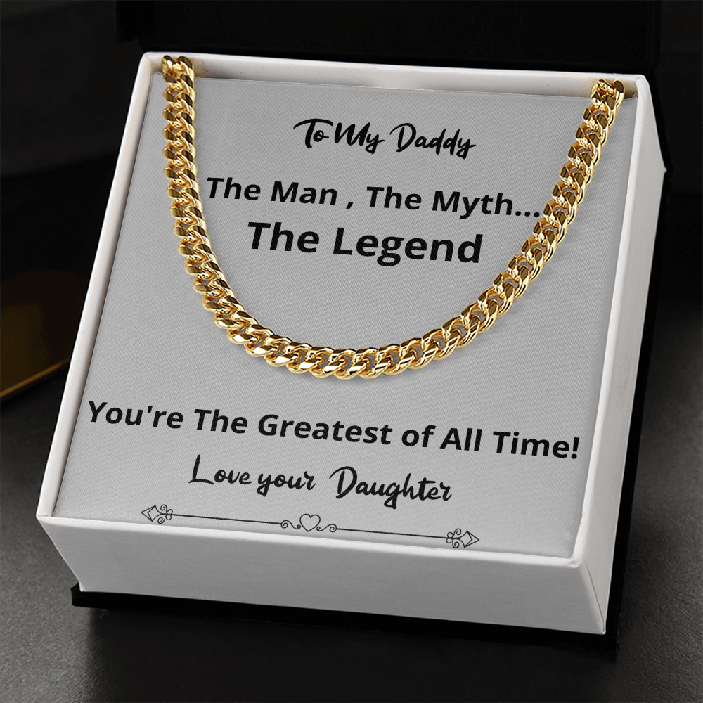 Jewelry - Greatest Of All Time Cuban Chain Fathers Day Birthday Gift For Men Christmas Valentines Present From Daughter