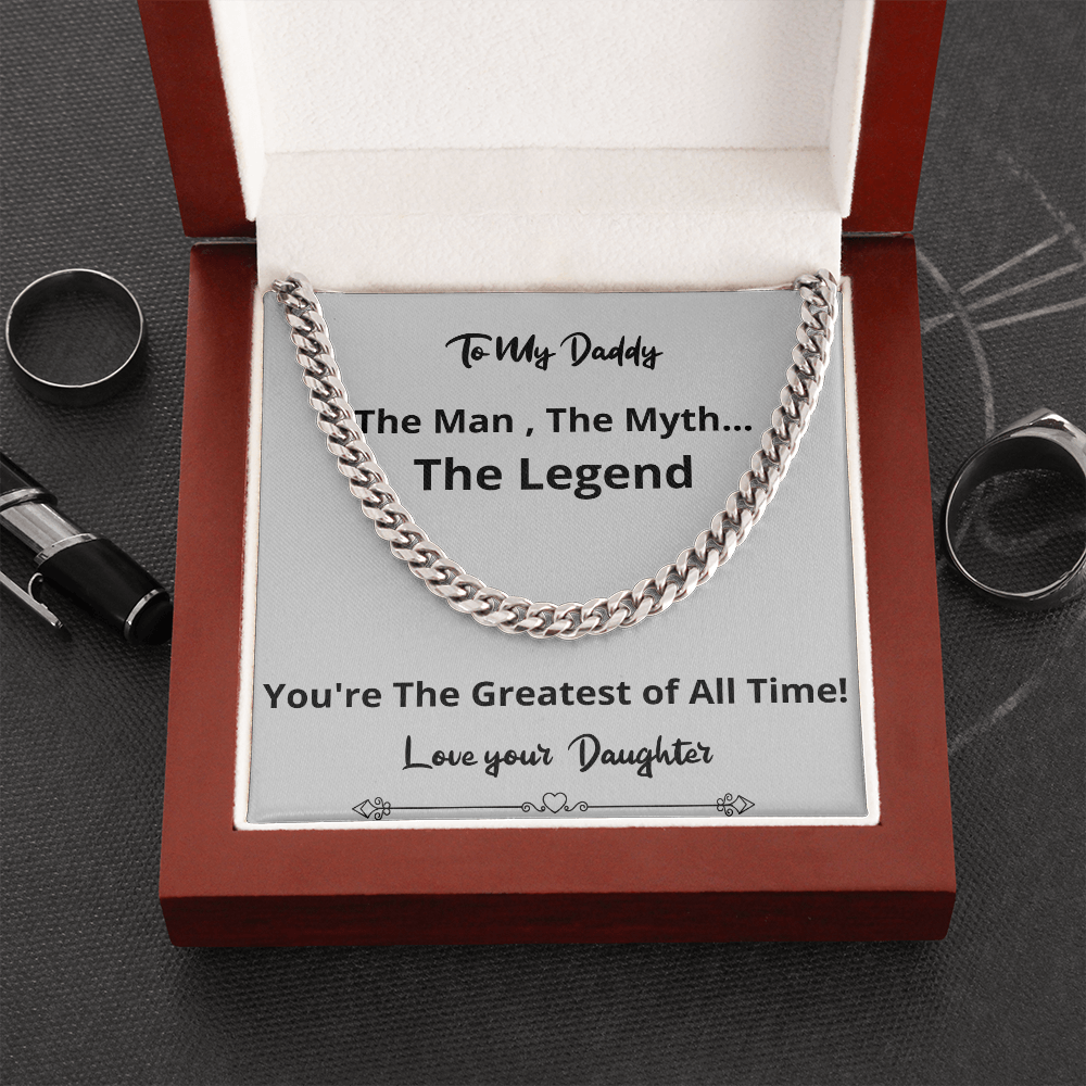 Jewelry - Greatest Of All Time Cuban Chain Fathers Day Birthday Gift For Men Christmas Valentines Present From Daughter