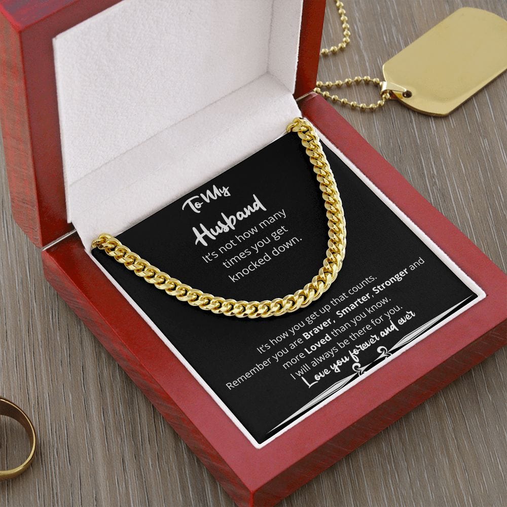 Jewelry - How Many Times Knocked Down Cuban Chain Gift For Husband Birthday Anniversary Christmas Present For Men