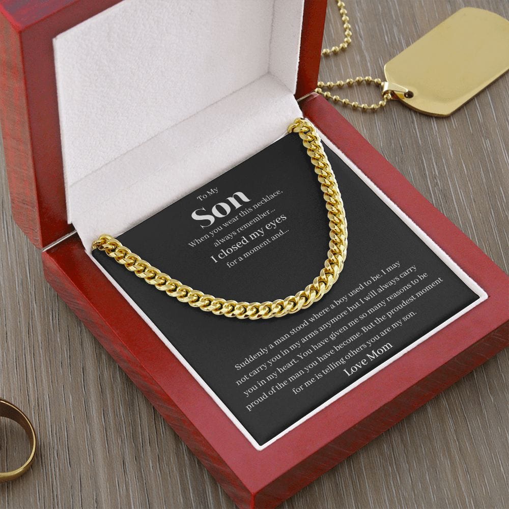 Jewelry - Proudest Moment Cuban Chain Necklace Gift For Son Christmas Birthday Graduation Present For Men