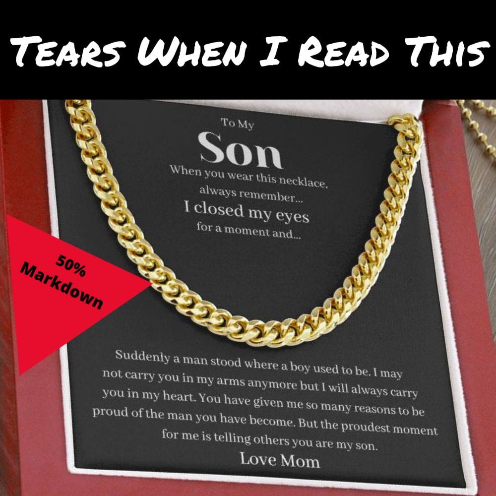 Jewelry - Proudest Moment Cuban Chain Necklace Gift For Son Christmas Birthday Graduation Present For Men