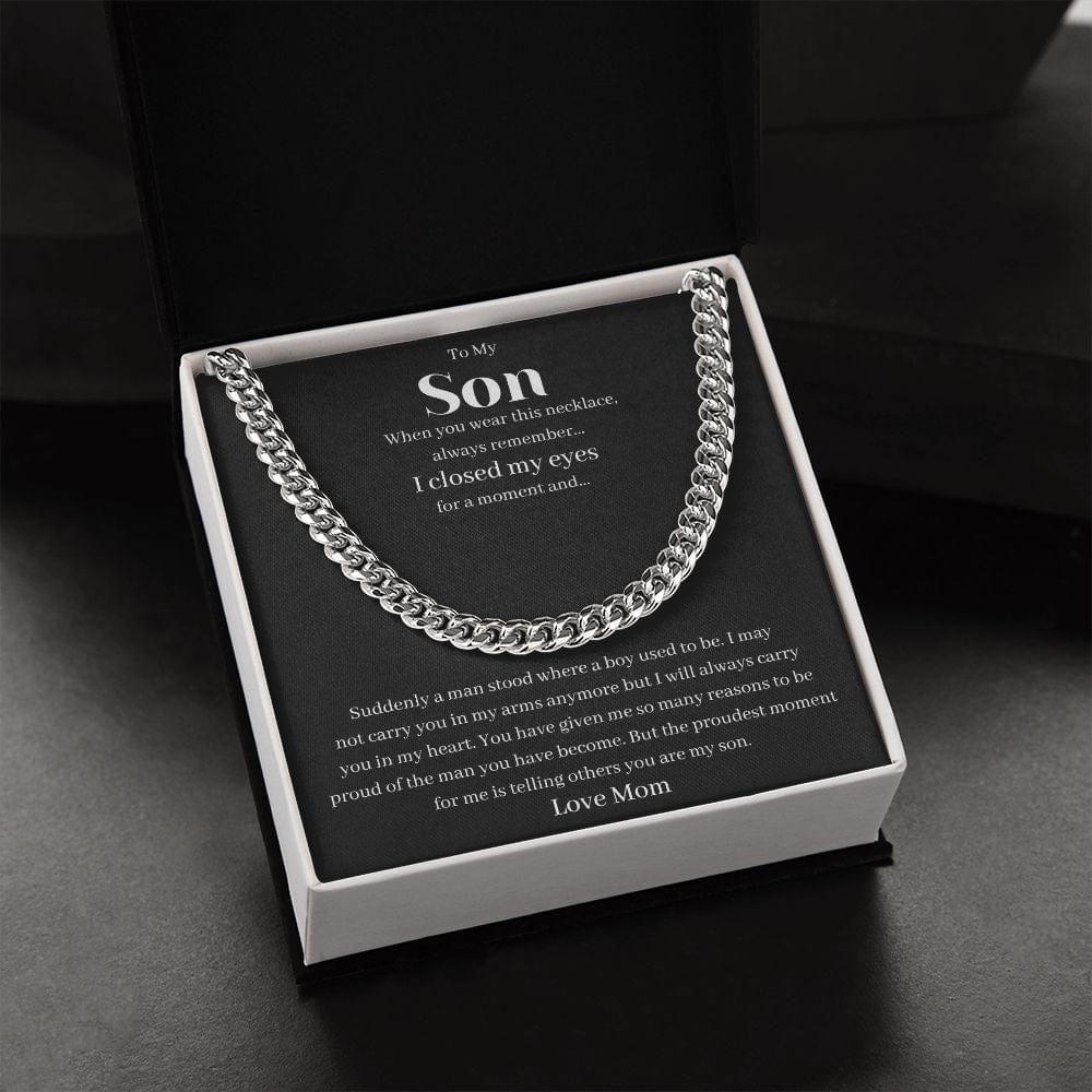 Jewelry - Proudest Moment Cuban Chain Necklace Gift For Son Christmas Birthday Graduation Present For Men