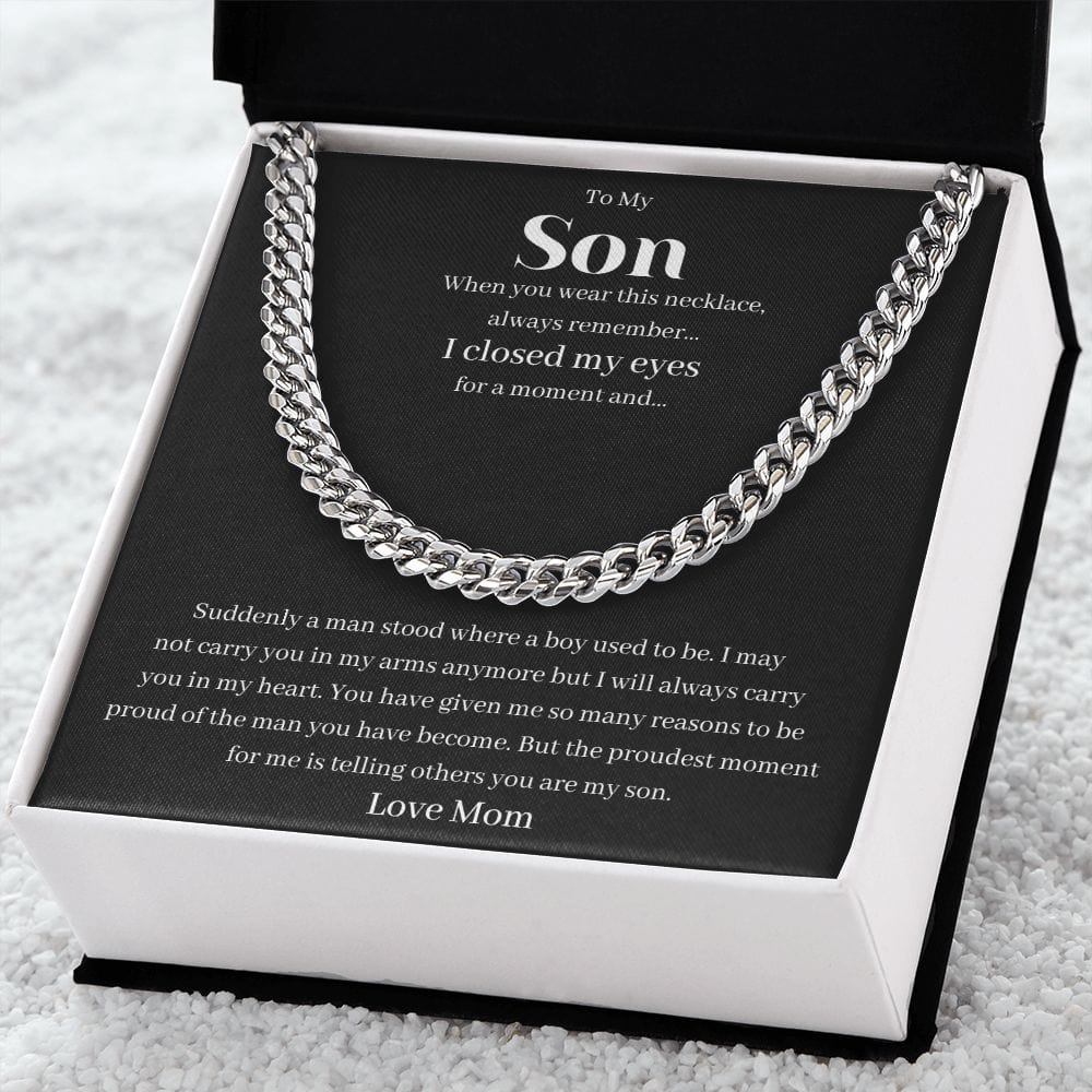 Jewelry - Proudest Moment Cuban Chain Necklace Gift For Son Christmas Birthday Graduation Present For Men