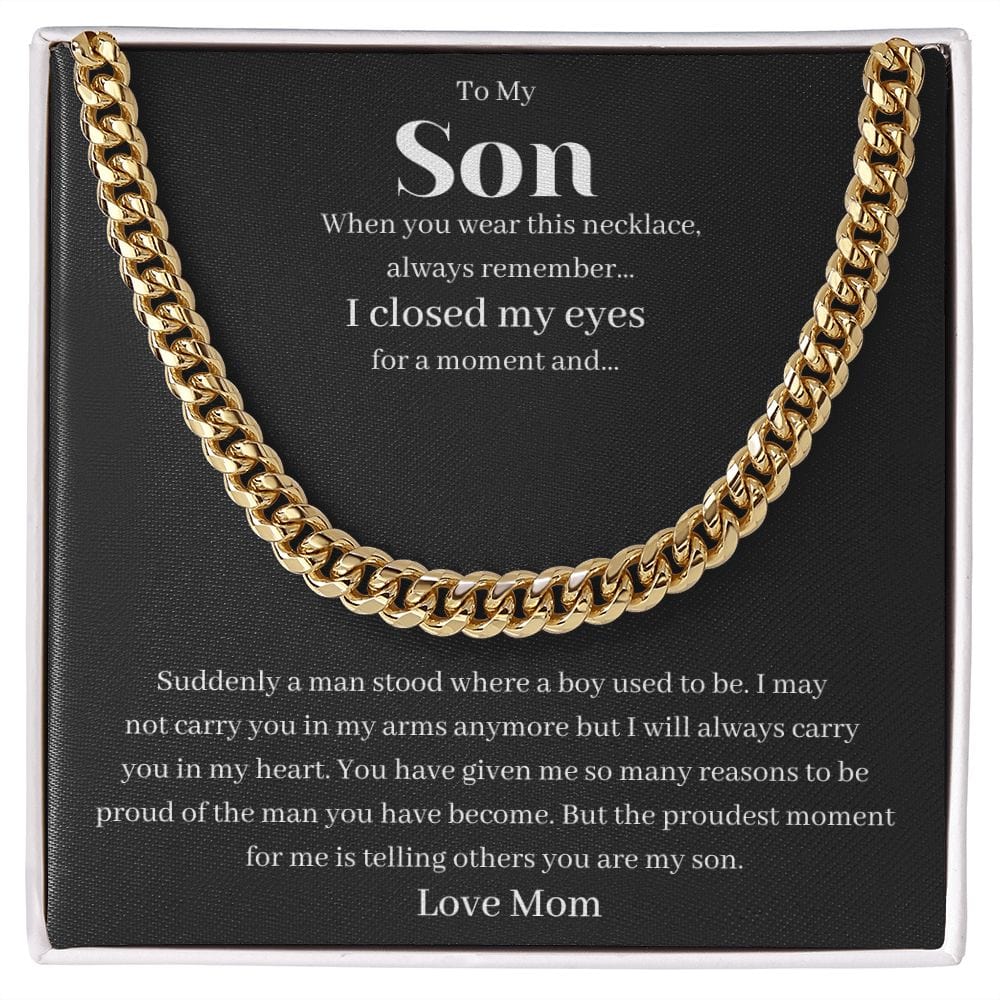 Jewelry - Proudest Moment Cuban Chain Necklace Gift For Son Christmas Birthday Graduation Present For Men