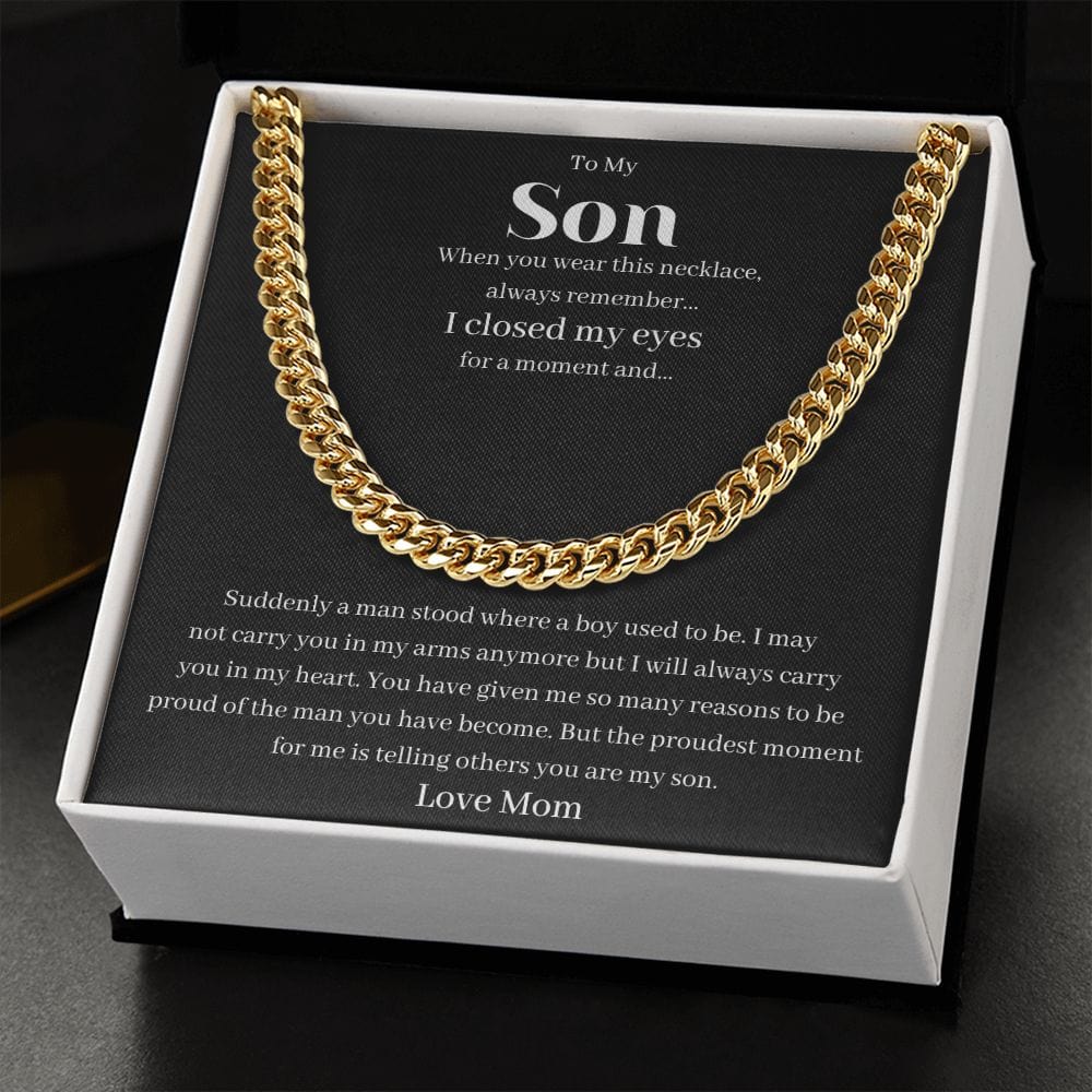 Jewelry - Proudest Moment Cuban Chain Necklace Gift For Son Christmas Birthday Graduation Present For Men