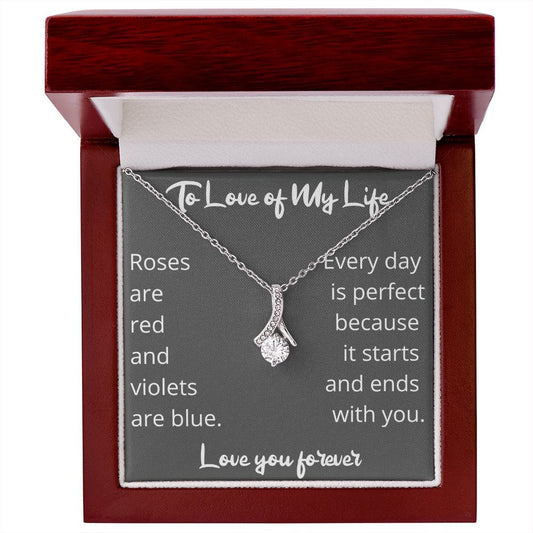 Jewelry - Roses Are Red Necklace Gift For Wife Girlfriend Anniversary Birthday Christmas Present For Women