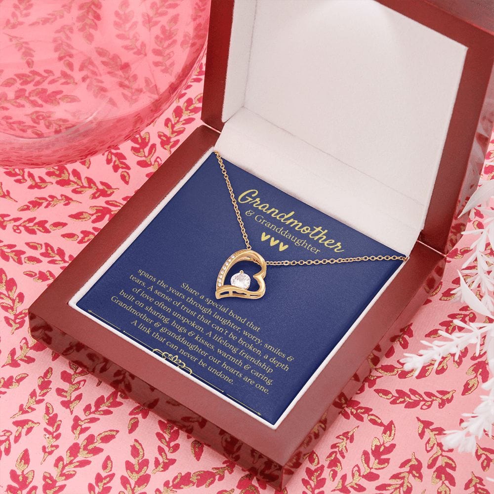 Beloved Granddaughter Necklace Gift for Girl Birthday Christmas Valentines Graduation Present Luxury Box / 14K White Gold Finish